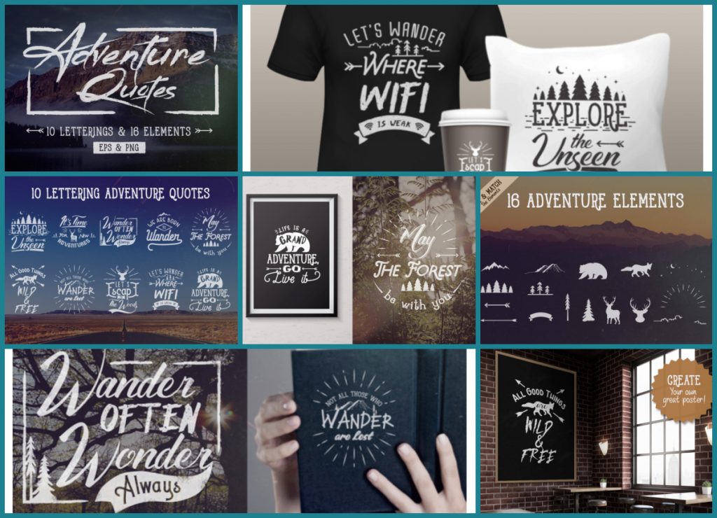 Free from TheHungryJPEG: Travel Quotes