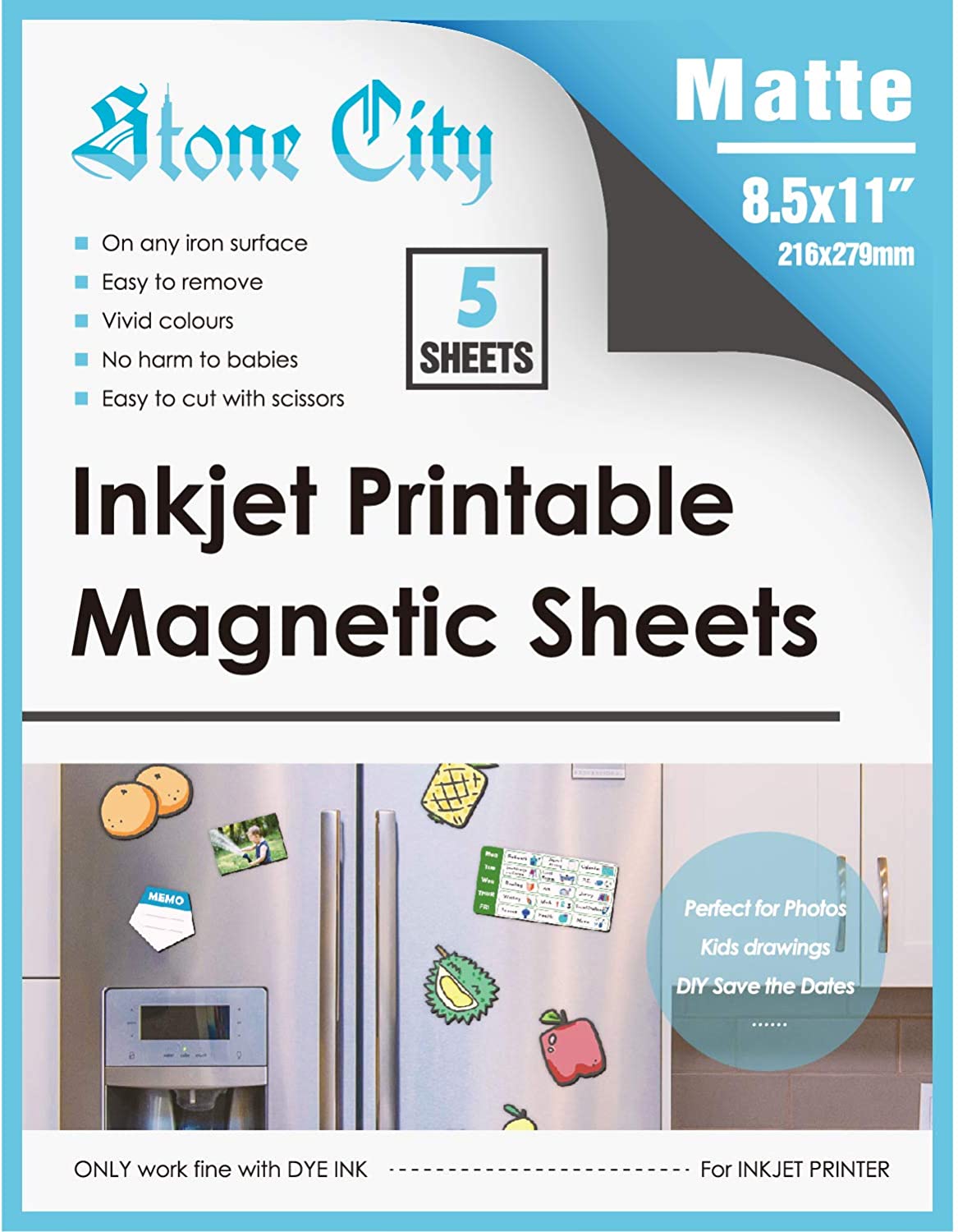 SVG Tuts | Stone City Magnetic Sheets Printable Matte Paper 12mil Thick for Inkjet Printers 8.5x 11 Inches 12 Sheets