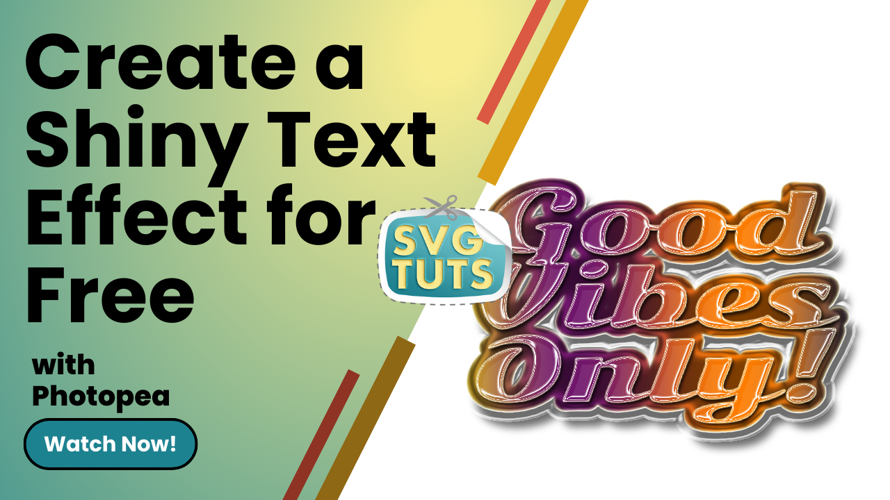 SVG Tuts | Videos | Create a Shiny Text Effect SVG Cut File with PhotoPea for FREE